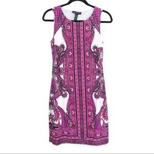 I.N.C. Sleeveless Pink Paisley Print Shift Dress Size Small Petite